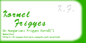 kornel frigyes business card